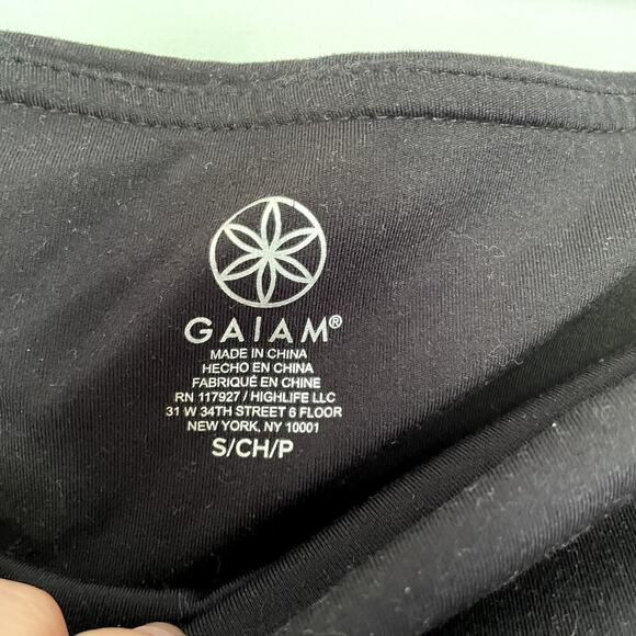 Gaiam black workout leggings flare leg pockets casual athleisure women's size S - Picture 4 of 7